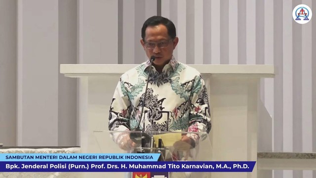 Mendagri Tito Karnavian memberikan sambutan saat menghadiri peresmian GKI Bogor Barat. Foto: Youtube/ GKI Pengadilan Bogor