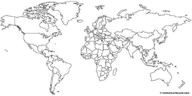 Ilustrasi peta buta dunia. Sumber: world map bank