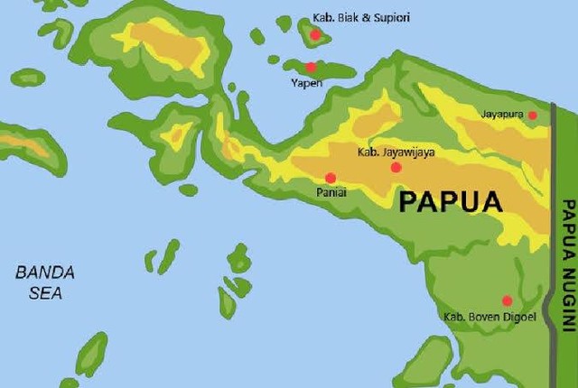 Ilustrasi peta Papua. Sumber: Tata Ruang