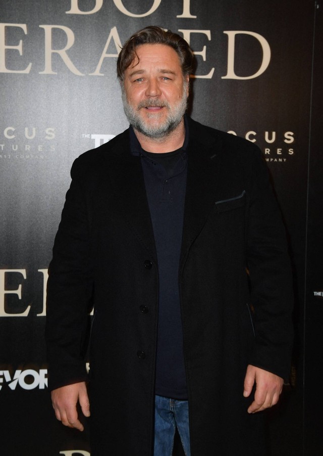 Aktor Selandia Baru Russell Crowe menghadiri pemutaran khusus 'Boy Erased' di The Whitby Hotel Theatre, di New York City, pada 22 Oktober 2018. Foto: Angela Weiss/AFP