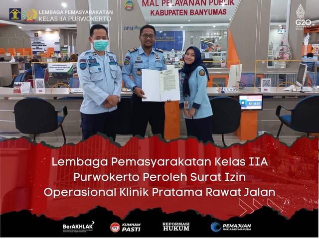 Lapas Purwokerto Peroleh Surat Izin Operasional Klinik Pratama Rawat ...