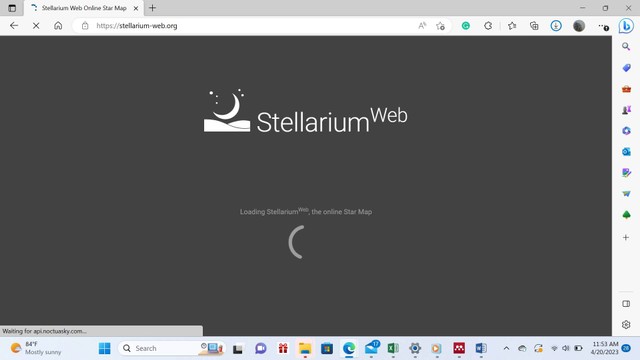 Tampilan Stellarium web. Foto : pribadi penulis