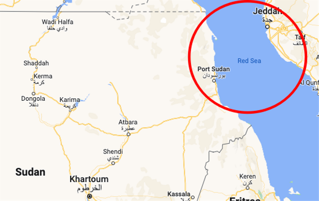 WNI dievakuasi dari Port Sudan ke Jeddah dengan kapal laut. Foto: Google Maps