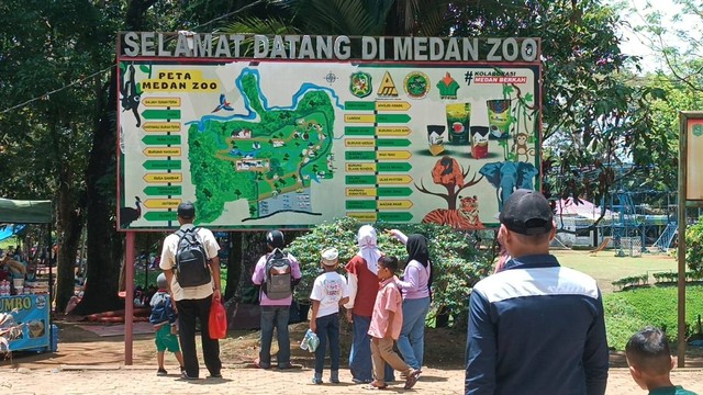 Suasana Medan Zoo pada Senin (24/4/2023).  Foto: Medan Zoo