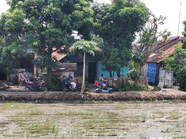 Anak-anak bermain sepeda listrik di Ciledug, Cirebon Foto: Rizki Fajar Novanto/kumparan