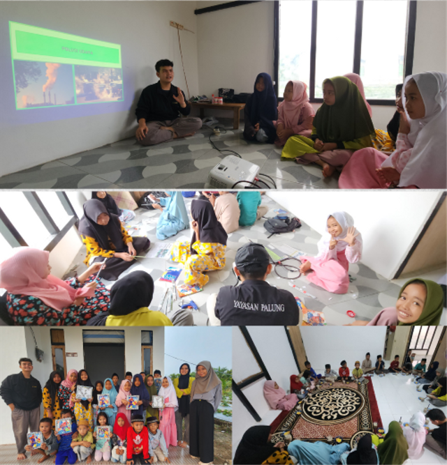 kegiatan Hari Bumi 2023 dengan kegiatan penyampaian materi tentang hari bumi yang disampaikan oleh teman-teman REBONK dan Tim PL YP di KKU. (Foto dok. Simon Tampubolon/Yayasan Palung).