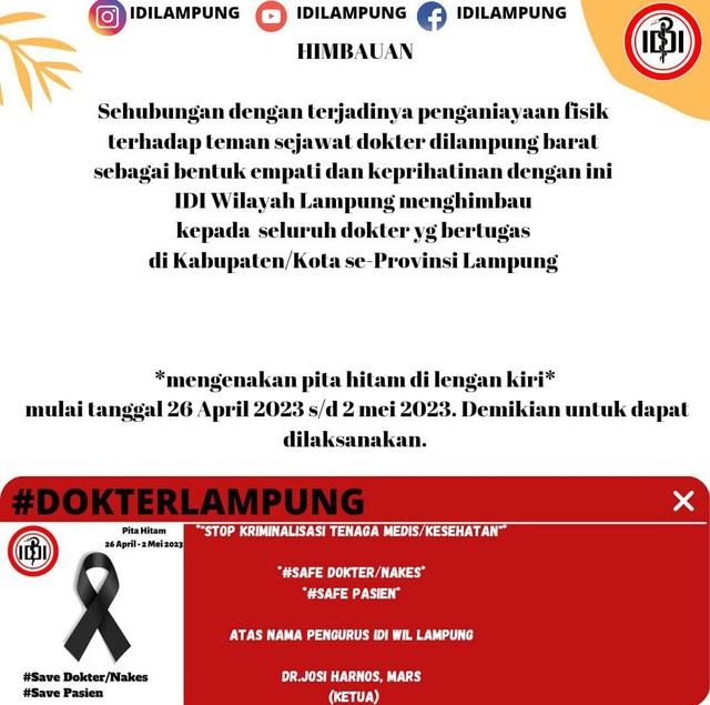 Poster himbauan IDI Lampung. | Foto: ist