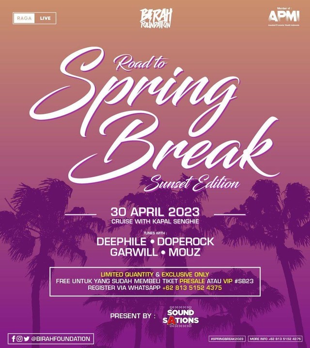 Birah Foundation akan menggelar 'Road to Spring Break Sunset Edition. Foto: Instagram @birahfoundation'