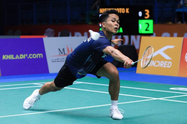 Anthony Ginting di Kejuaraan Bulu Tangkis Asia 2023. Foto: PBSI