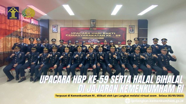 Upacara Hari Bakti Pemasyarakatan Ke-59 serta Halal Bihalal di Jajaran Kementerian Hukum dan HAM Republik Indonesia
