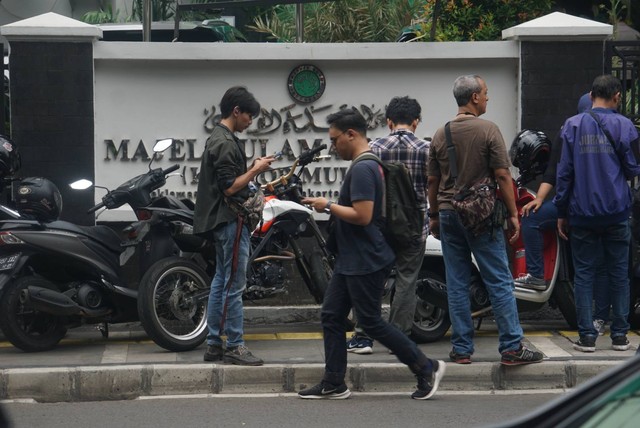 Suasana di kantor MUI setelah terjadi penembakan pada Selasa (2/5/2023). Foto: Iqbal Firdaus/kumparan