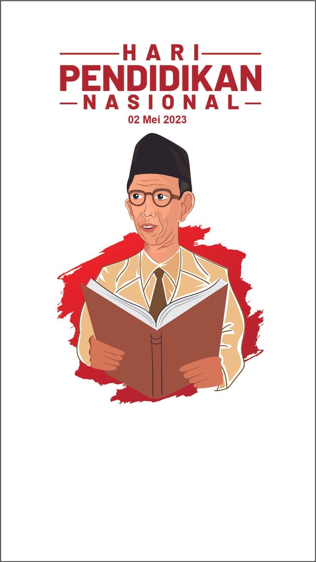 Ilustrasi Bapak Pendidikan Nasional, Ki Hajar Dewantara. (Ilustrasi: Rivan Efendi)