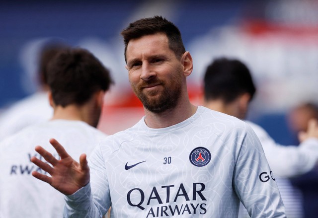 Pemain Paris Saint-Germain (PSG), Lionel Messi. Foto: REUTERS/Christian Hartmann