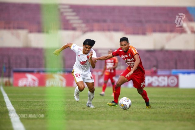 Bali United melawan PSM Makassar dalam laga lanjutan Liga 1 2022/23 di Stadion Sultan Agung, Bantul, pada 20 Januari 2023. Foto: Foto: PT LIB