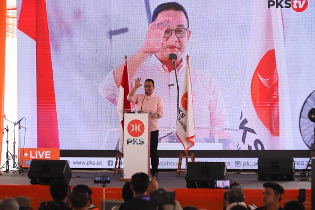 Anies Baswedan di DPP PKS, Jakarta, Sabtu (6/5/2023). Dok: Jamal Ramadhan/kumparan