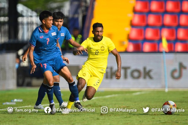 Pertandingan Thailand U-22 vs Malaysia U-22 di Visakha Stadium, Phnom Penh, Kamboja, pada Sabtu (6/5). Foto: Facebook/FAMalaysiaOfficial