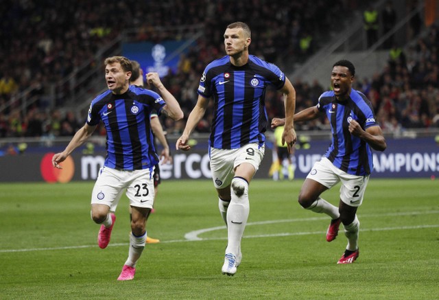 AC Milan vs Inter Milan di Liga Champions. Foto: Alessandro Garofalo/REUTERS