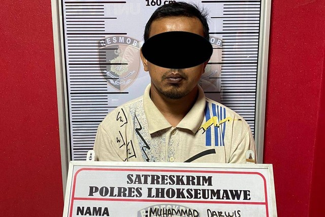 Polres Lhokseumawe menangkap seorang guru ngaji berinisial MD (31) warga Kecamatan Dewantara, Aceh Utara, karena melakukan aksi sodomi terhadap santrinya sendiri. Foto: Dok. Istimewa