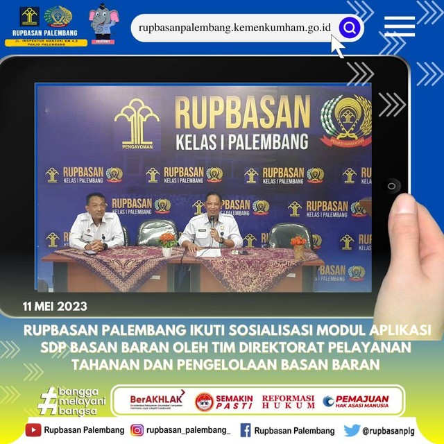 Akbar Amnur memberikan penguatan kepada pegawai Rupbasan Palembang