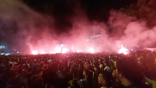 Ribuan suporter Timnas di Solo Foto: Dok. Istimewa