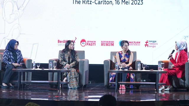 Kegiatan Seminar Nasional bertemakan Perempuan Indonesia Kreatif dan Inovatif: Ekonomi Tangguh di Ritz Carlton Pacific Place, Selasa, (16/5/2023). Foto: DJKI