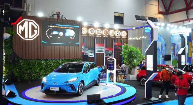 Mobil listrik MG 4 EV yang melantai di PEVS 2023. Foto: MG Motor Indonesia