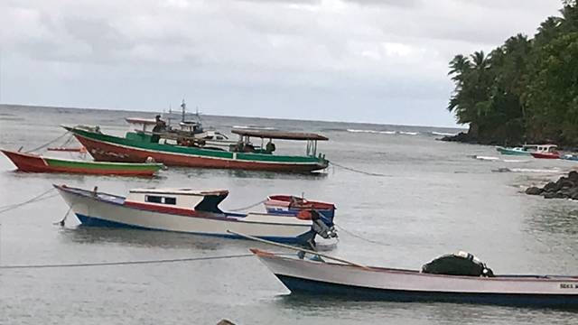 Perahu nelayan di Pulau Makalehi, Kabupaten Sitaro.