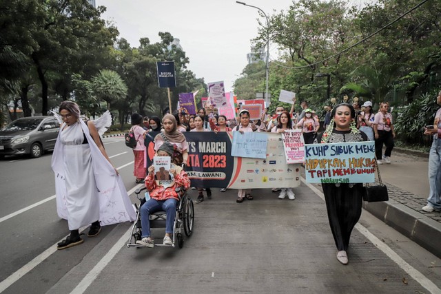 Sukses Digelar, Ini Rangkaian Aksi Women’s March Jakarta 2023. Foto: Jamal Ramadhan/kumparan