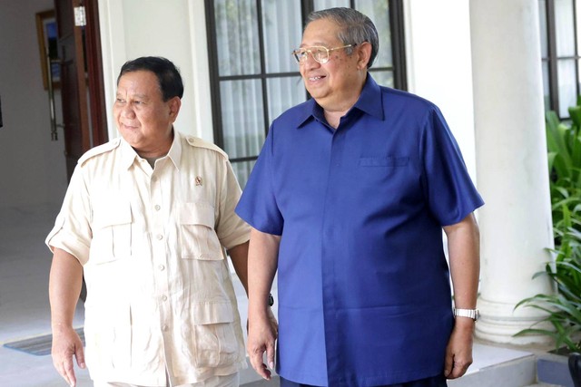 Ketum Gerindra Prabowo Subianto bertemu dengan Susilo Bambang Yudhoyono (SBY), Sabtu (20/5/2023). Foto: Tim Media Prabowo Subianto