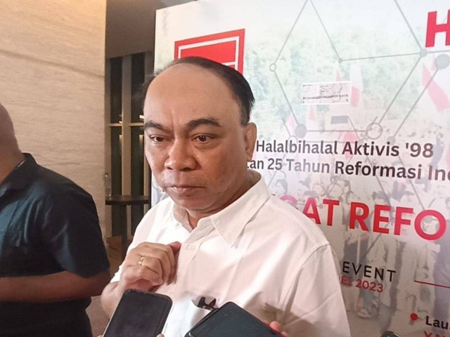 Ketua Umum Projo, Budi Arie Setiadi di acara Aktivis 98 di Hotel JS Luwansa, Jakarta, Minggu (21/5). Foto: Luthfi Humam/kumparan