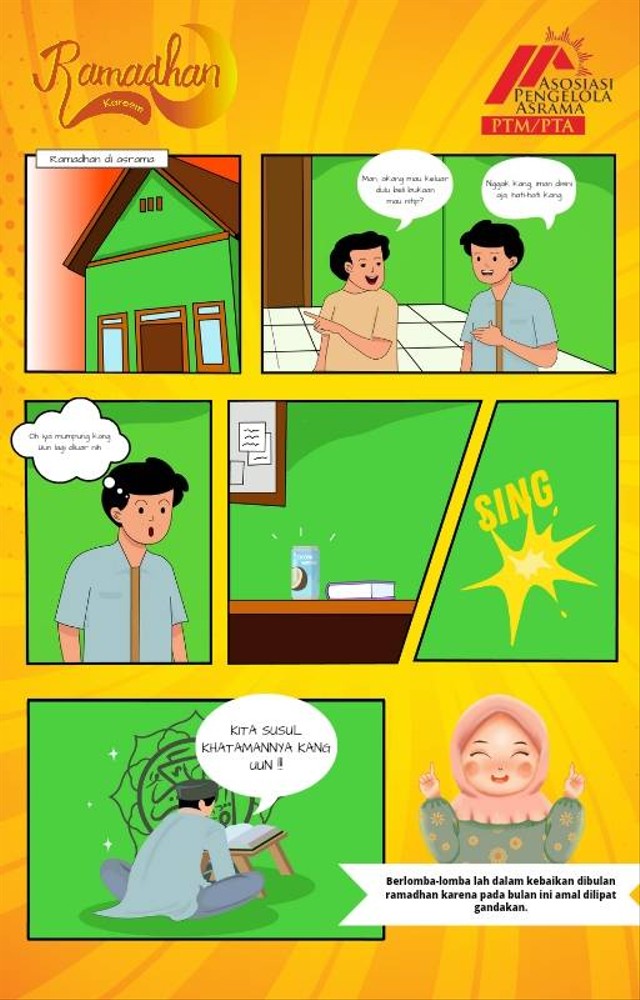 (Komik Islami Hasil karya Daffa Alhaq Mahasiswa Sarjana Desain Komunikasi Visual Unisa Bandung, Dokumentasi : Daffa Alhaq)