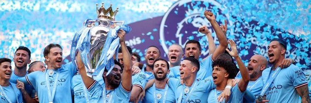 Skuad Manchester City meraih gelar Liga Inggris 2022/2023, sumber foto: twitter.com/premierleague