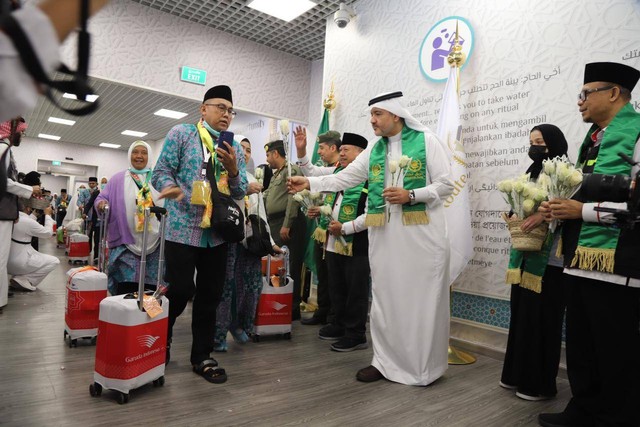 Jemaah Haji Kloter 1 tiba di Madinah, Rabu (24/5/2023). Foto: Dok. Media Center Haji