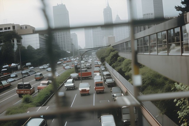 Foto kepadatan jalan tol dalam kota yang telah diubah menggunakan aplikasi AI, Prequel.  Foto: Iqbal Firdaus/kumparan