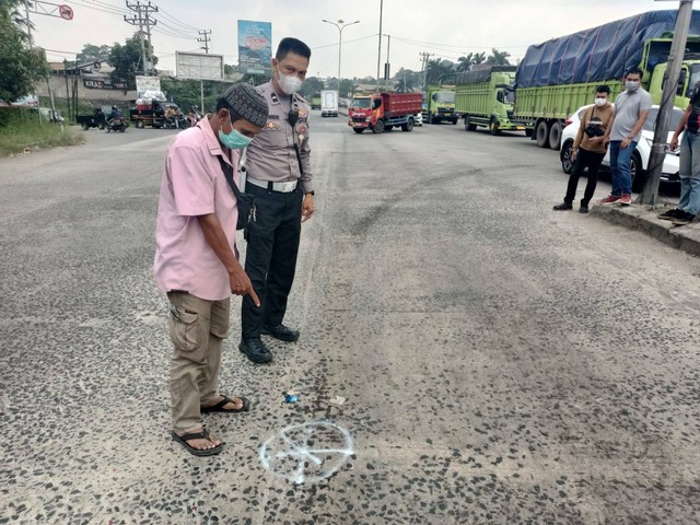 Lokasi kejadian laka lantas di Jalan Soekarno Hatta tepatnya di perempatan lampu merah cucian Andri Kecamatan Kedamaian. | Foto: Dok Satlantas Polresta Bandar Lampung