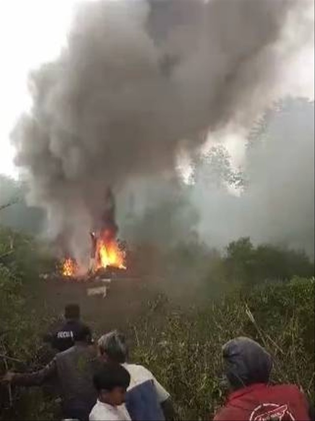 Heli jatuh di perkebunan teh di Ciwidey. Foto: Dok. Istimewa