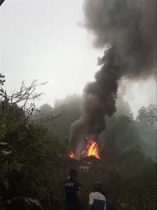 Heli jatuh di perkebunan teh di Ciwidey. Foto: Dok. Istimewa