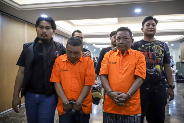 Konferensi pers terkait pengungkapan dan penangkapan pelaku kasus pembunuhan berencana di Polda Metro Jaya, Jakarta, Selasa (30/5/2023). Foto: Jamal Ramadhan/kumparan