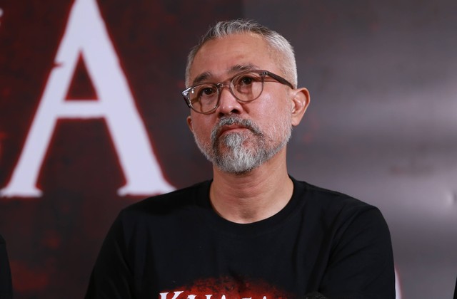 Lukman Sardi saat hadir di konferensi pers film Kuasa Gelap di Jakarta, Selasa, (30/5/2023). Foto: Agus Apriyanto