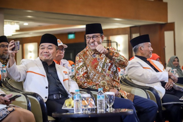 Bacapres Koalisi Perubahan untuk Perbaikan, Anies Baswedan dalam acara Bimbingan Teknis dan Konsolidasi Nasional Fraksi PKS dan Pimpinan DPRD se-Indonesia di Hotel Millenium, Jakarta, Selasa (30/5/2023). Foto: Jamal Ramadhan/kumparan