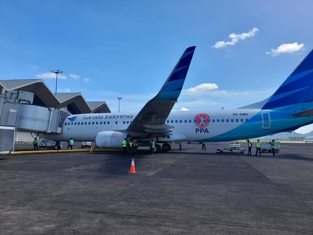 Pesawat Garuda Indonesia yang alami mati mesin saat sudah berada di udara selama setengah jam.