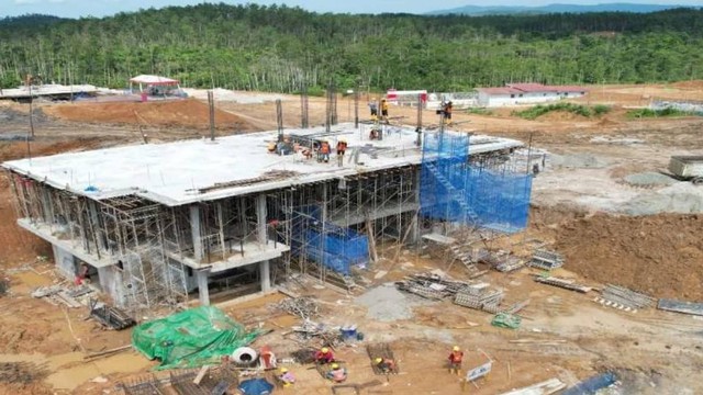 Pembangunan rumah dinas menteri di IKN Nusantara. Foto: Kementerian PUPR