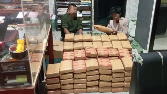 Mahasiswa di Medan ditangkap usai terlibat dalam pengedaran 135 kg ganja.  Foto: Dok. Polda Sumut