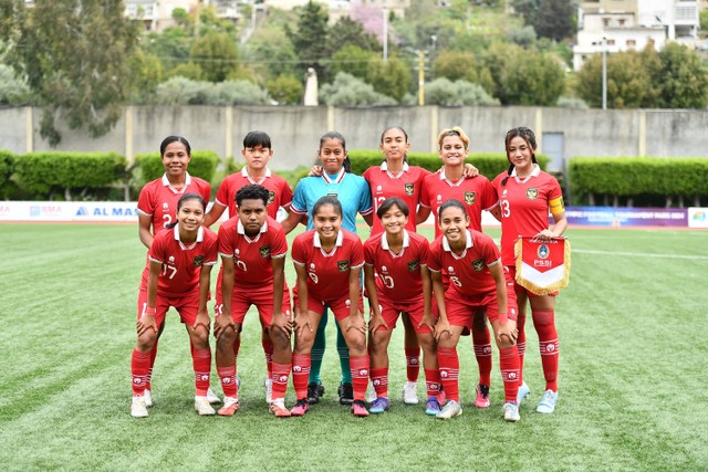 Pemain Timnas Wanita Indonesia saat kualifikasi Olimpiade Paris. Foto: PSSI
