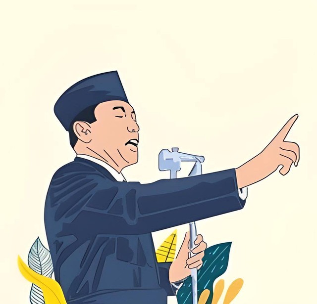 Ilustrasi Sukarno ketika berpidato. Foto: muklisin art/Shutterstock