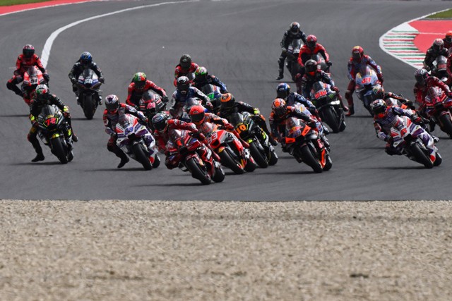 Suasana sprint race MotoGP Italia di Sirkuit Mugello pada 10 Juni 2023. Foto: Filippo MONTEFORTE / AFP