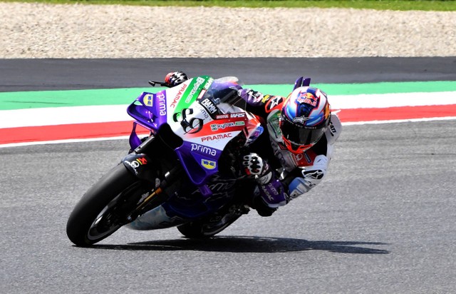 Jorge Martin saat balapan utama MotoGP Italia di Sirkuit Mugello pada 10 Juni 2023. Foto: REUTERS/Jennifer Lorenzini