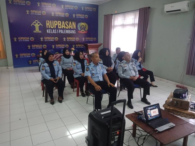 Jajaran Rupbasan Palembang Ikuti Workshop Penguatan Pemberantasan Pungli di Lingkungan Kemenkumham secara Daring