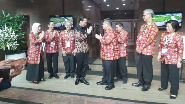 Presiden Joko Widodo menghadiri Rakornas Wasin 2023 BPKP, Rabu (14/6/2023). Foto: Nadia Riso/kumparan
