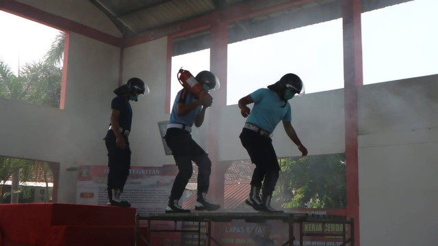 Simulasi Penanganan Kebakaran Lapas Batang